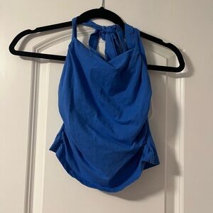 SHEIN BLUE CROPPED HALTER TANK